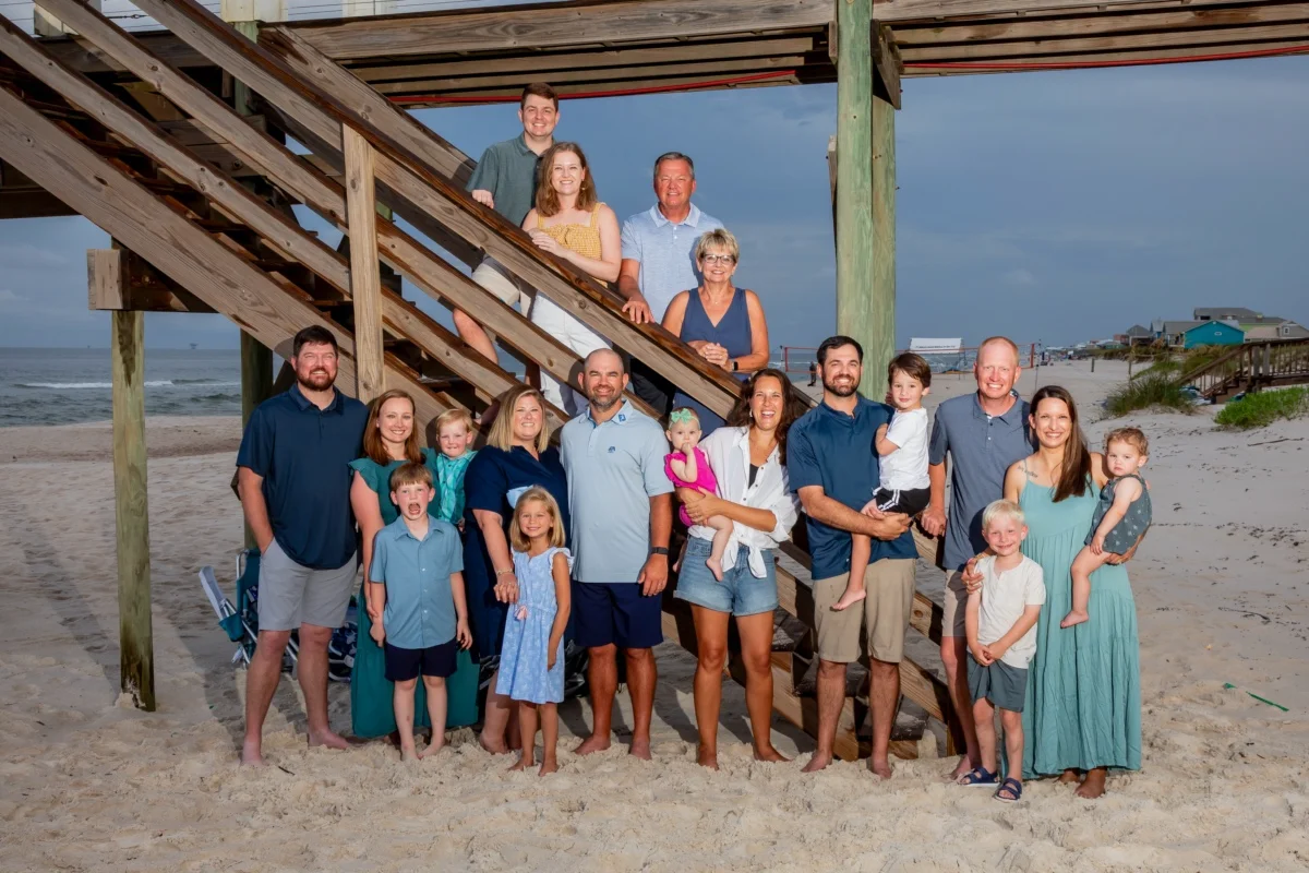 Orange beach photographer Are You Looking for an Orange Beach Photographer? 1 Orange Beach photographer taking family portraits at sunset on the beach