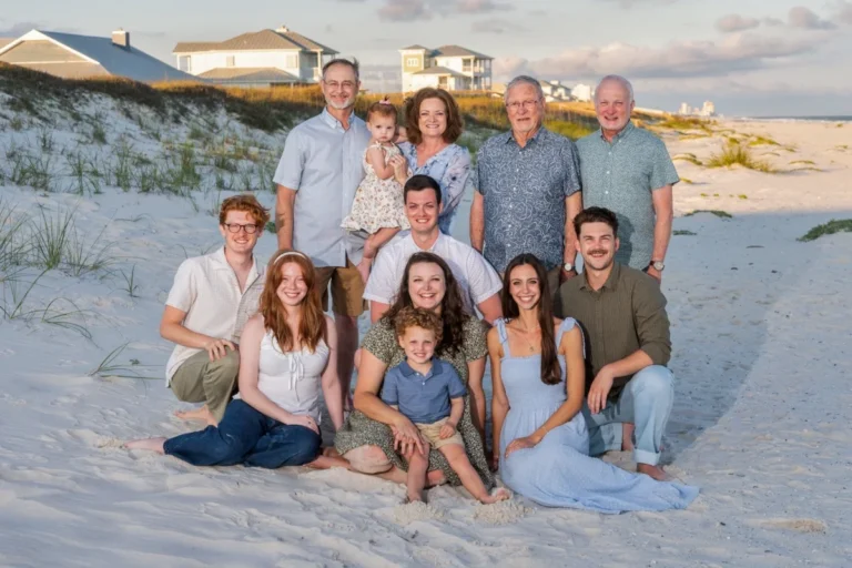 Large Family Reunion Group Orange Beach Photography